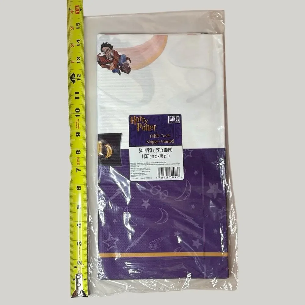 (2) - VTG 2000s Harry Potter Sorcerers Stone Plastic Table Cover Party Supplies